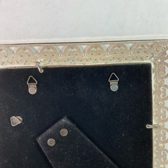 Melannco 8x10 Wedding Picture Ornate Jeweled Hearts Silver Photo Picture Frame - Picture 6 of 7